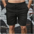 thumbnail image 1 of Summer Plus Size Men Shorts Elastic Waist Solid Color Moisture-Wicking Knee Length Cargo Shorts With Pocket Beach Fashion Outdoor Sport Athletic Gym Shorts Sweatpants S-4XL, 1 of 7