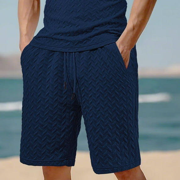 Summer Plus Size Men Shorts Elastic Waist Solid Color Moisture-Wicking Straight Leg Cargo Shorts With Pocket Beach Fashion Outdoor Sport Athletic Gym Shorts Sweatpants S-4XL