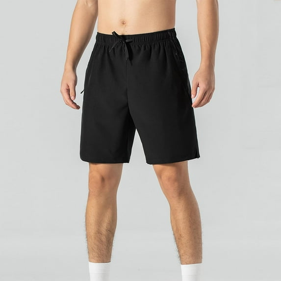 Summer Plus Size Men Shorts Elastic Waist Solid Color Straight Leg Casual Loose Cargo Shorts With Pocket Sport Fashion Workout Athletic Shorts Sweatpants M-6XL