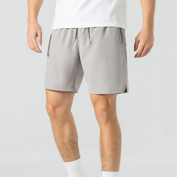 Summer Plus Size Men Shorts Elastic Waist Solid Color Straight Leg Casual Loose Cargo Shorts With Pocket Sport Fashion Workout Athletic Shorts Sweatpants M-6XL