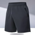 thumbnail image 1 of Summer Plus Size Men Shorts Elastic Waist Solid Color Straight Leg Moisture-Wicking Casual Loose Cargo Shorts With Pocket Sport Fashion Workout Athletic Shorts Sweatpants M-6XL, 1 of 7
