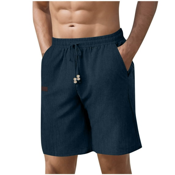 Summer Plus Size Men Shorts Solid Color Elastic Waist Athletic Gym Cargo Shorts With Pocket Spring Fashion Casual Loose Knee Length Sport Workout Shorts Sweatpants