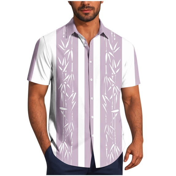 Summer Plus Size Shirts for Mens Fashion Casual Casual Short Sleeve Vintage Bowling Shirt Cuba Beach Summer Shirts Button Up Shirt