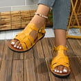thumbnail image 1 of Summer Plus Size Slip-On Sandales for Womens Fashion Casual Solid Color Belt Buckle Flat Bottom Hollow Outdoor Beach Sandals, 1 of 9