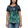 thumbnail image 1 of Summer Plus Size T-Shirt Ladies Cherry Blossom Print Round Neck Casual Short Sleeve, 1 of 5