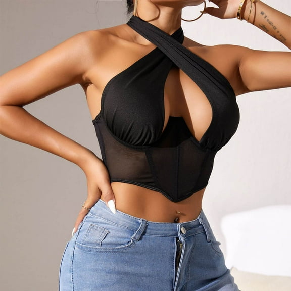 Summer Plus Size Tank Top Undershirt For Women Casual Sleeveless Camis V-Neck Shorts Slim Neck Loose Fit Tank Tops — Black∣L