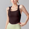 thumbnail image 1 of Summer Plus Size Tank Top Undershirt For Women Sleeveless Round-Neck Solid Casual Regulars Workout Tank Tops — Coffee∣XL, 1 of 7