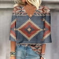 thumbnail image 1 of Summer Plus Size Tops For Women 2023 Trendy Summer V-Neck 3/4 Sleeve Print Casual T-shirt Blouse on Clearance, 1 of 5
