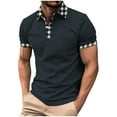 thumbnail image 1 of Summer Plus Size Tops for Men Fashion Pullover Button Printing Lapel Short Sleeve Turndown Collar Blouse Shirt, 1 of 5