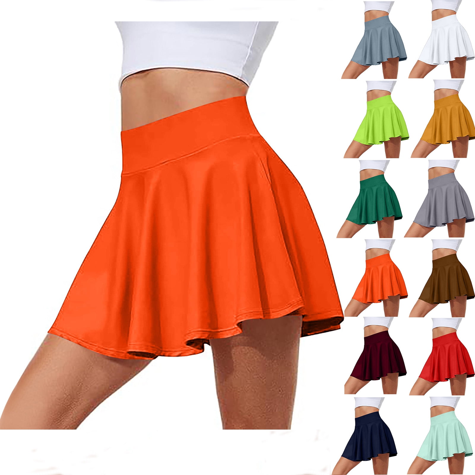 Summer Plus Size Yoga Shorts Skirts for Womens Fashion Sports Solid Color Pocket Yoga Pants Skirt With High Waist