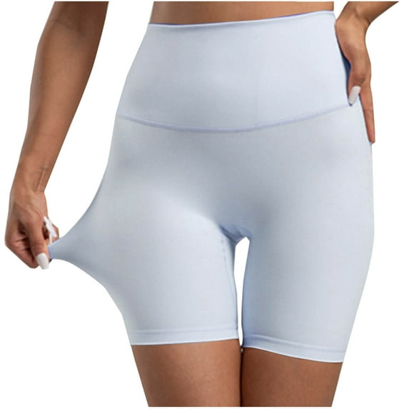 Summer Plus Size Yoga Shorts for Womens 2025 Elastic High Waist Solid Color Elastic High Waist Lift The Hip Yoga Shorts