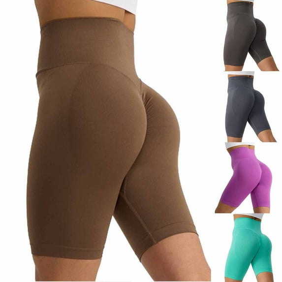 Summer Plus Size Yoga Shorts for Womens 2025 High Waist Fashion Solid Color Hip Yoga Shorts Sports Yoga Pants
