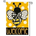 thumbnail image 1 of Summer Polka Dot Bee Welcome Garden Flag 12x18 Inch Double Sided Outside, Seasonal Holiday Burlap Yard Outdoor Decoration, 1 of 6