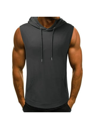 Clearance under $10 Men V-neck Vest Casual Solid Tight Fitting Sports  Stripe Gym Tank Tops Black,L