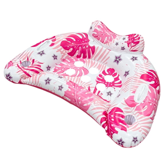 Summer Pool Buoy, U-Shaped Inflatable Water Lounge Chair for Adults and Kids, PVC Floating Seat for Pool and Beach, Pink