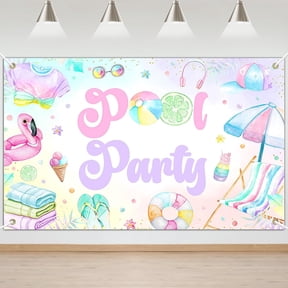 Summer Pool Party Backdrop Flamingo Ice Cream Pool Party Decorations Summer Swimming Pool Background Photo Booth Props