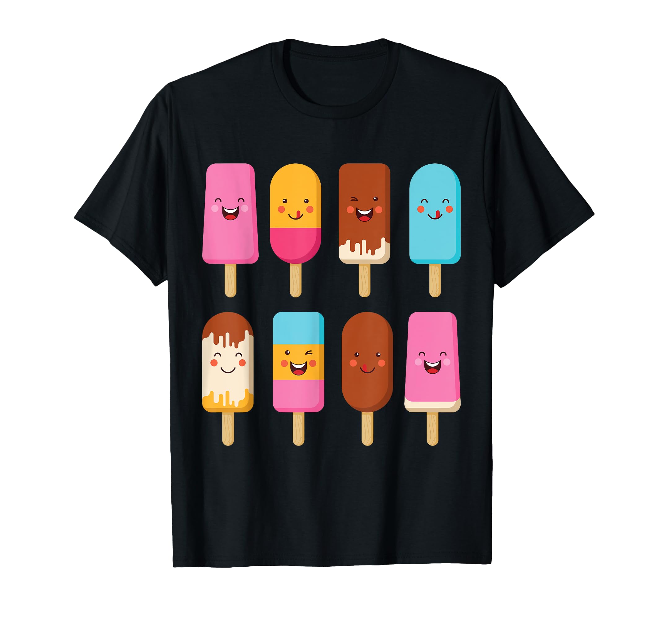 Summer Popsicles Creamsicles Ice Cream Bars With Cute Kawaii TShirt