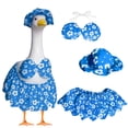 thumbnail image 1 of Summer Porch Goose Bikini Outfit, Hawaiian Style Goose Clothes with Hibiscus Flowers for 23 Inch Cement or Plastic Goose, 1 of 9