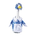 thumbnail image 1 of Summer Porch Goose Outfit for 17 Inch Lawn Goose, Floral Skirt & Hat Costume for Patio Yard Outdoor Decoration, Blue, 1 of 9