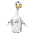 thumbnail image 1 of Summer Porch Goose Outfit for 17 Inch Lawn Goose, Floral Skirt & Hat Costume for Patio Yard Outdoor Decoration, White, 1 of 9