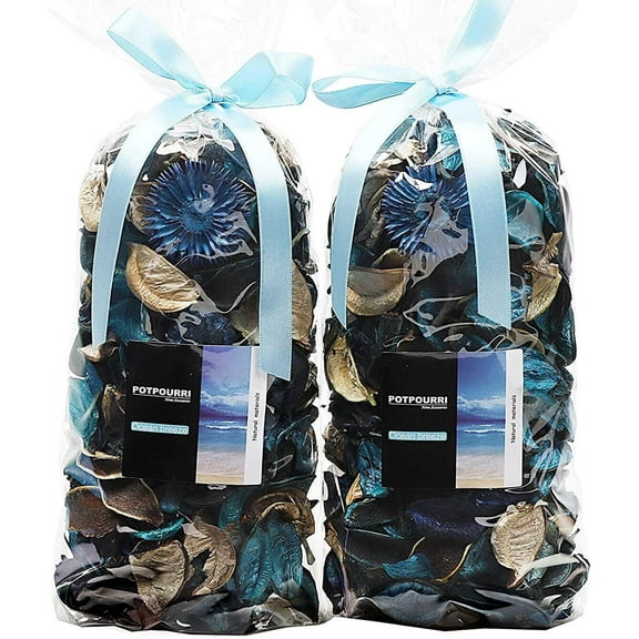 Summer Potpourri Bags,Ocean Breeze Scented Potpourri Dried Flower, Bowl Vase Filler, Home Fragrance Sachet Petal,Seashell Beach Coastal Decor,