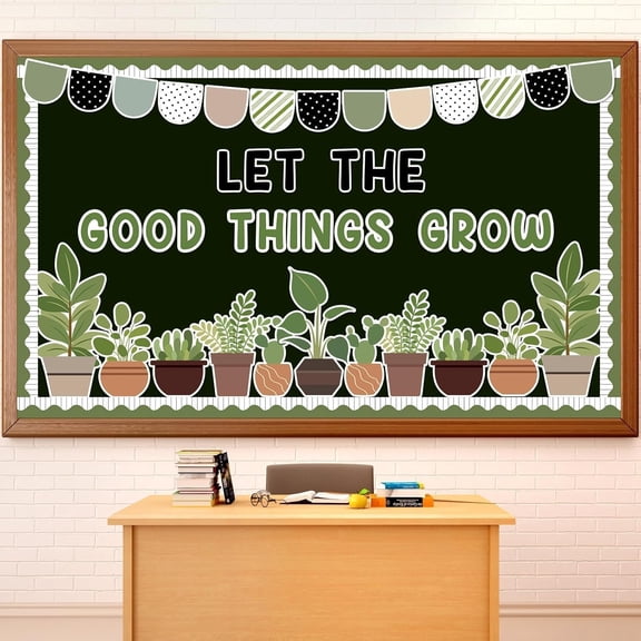Summer Potted Plant Bulletin Board Set Summer Greenery Classroom Bulletin Board Decoration Motivational Plant Cutouts Let The Good Things Grow Paper Cutouts Kit for School Home Office Decor