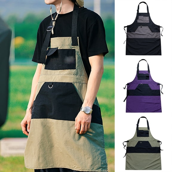 Summer Printed Apron,Lightweight Work Apron for BBQ,Camping Apron for Kitchen,Catering Apron,Coffee Shop Apron,Restaurant Apron,Bistro Apron for Men Women