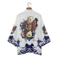 thumbnail image 1 of Summer Printed White Male Yukata Haor Japanese Men Kimono Cardigan Samurai Costume Clothing Jacket Shirt, 1 of 6