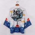 thumbnail image 1 of Summer Printed White Male Yukata Haor Japanese Men Kimono Cardigan Samurai Costume Clothing Jacket Shirt, 1 of 6