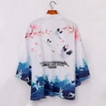 thumbnail image 1 of Summer Printed White Male Yukata Haor Japanese Men Kimono Cardigan Samurai Costume Clothing Jacket Shirt, 1 of 6
