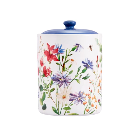 Summer Provence Ceramic Air Tight 9 Inch Cookie Jar  For Holding Coffee Powder Tea Spices Microwave And Dishwasher Safe