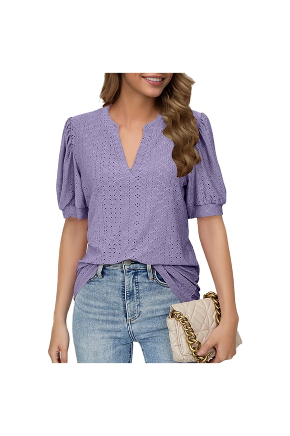 Summer Puff Short Sleeve Shirts XXL