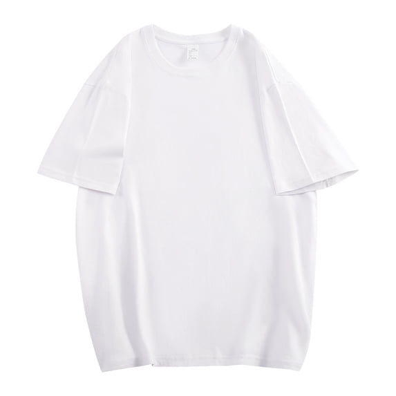 Summer Pure Cotton T-shirt Casual Short-sleeved T-shirt For Men And Women Solid Color Mid-length Loose T-shirt