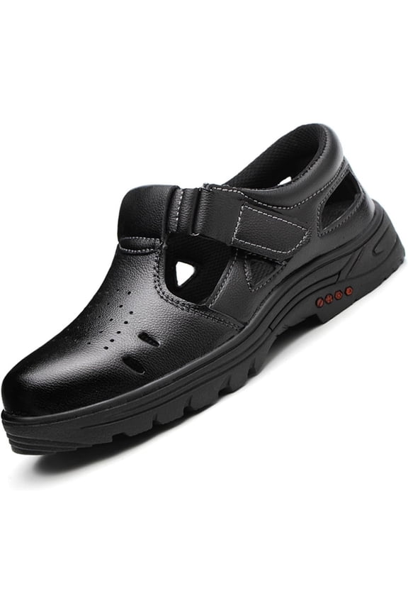 Summer Pure Cowhide Steel Toe Sneakers for Men, Puncture Proof Work Shoes, for Construction, Auto-Manufacturing, Machine, Roofing