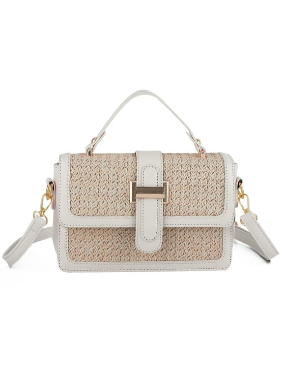 Summer Purse for Women 2025 Woven Vacation Handbags Straw Crossbody Bag for Spring Beach