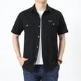 thumbnail image 1 of Summer Quick Dry Short Sleeve Mens Army Fan Tactical Shirts Male Solid Thin Lapel Cargo Shirt Tops Outdoor Hiking Military Shirt, 1 of 6