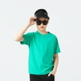 thumbnail image 1 of Summer Quick Dry Sports Girls Short Sleeve Boys Big Kids Quick Dry Ice Silk Top Short Sleeve T-Shirt Green 8-9Years, 1 of 5