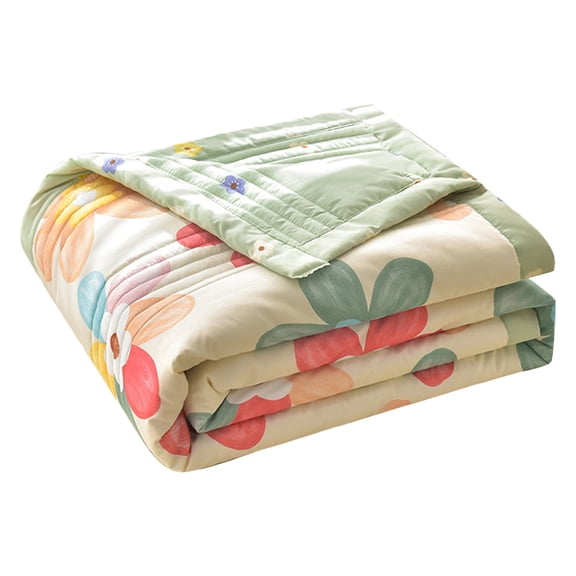 Summer Quilt, Air Conditioning Quilt - Loetky Lightweight Blanket, Washable Cotton Plaid Print for Sofa - 150X200Cm