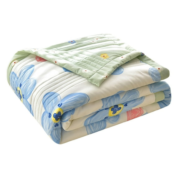 Summer Quilt, Air Conditioning Quilt - Loetky Lightweight Blanket, Washable Cotton Plaid Print for Sofa - 150X200Cm