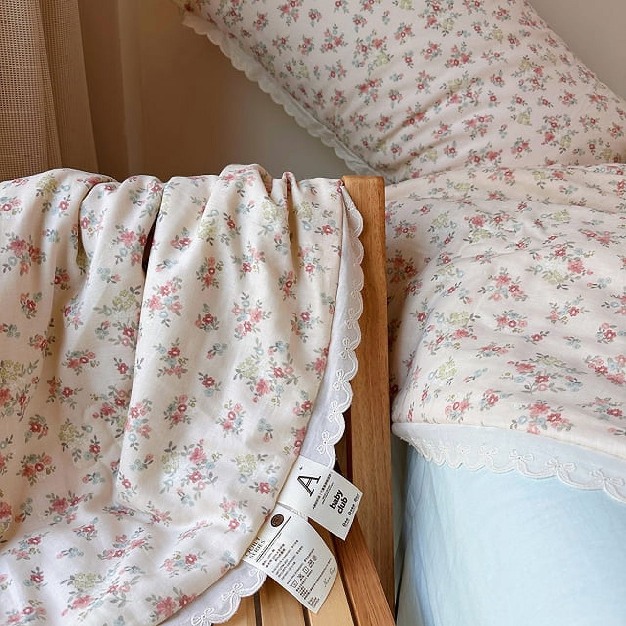 Summer Quilt French Style 2024 New Pure Cotton Double Layer Yarn