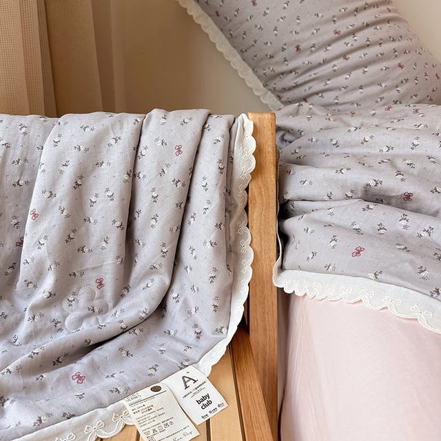 Summer Quilt French Style 2024 New Pure Cotton Double Layer Yarn