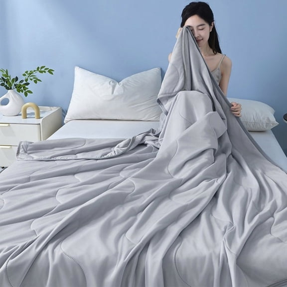 Summer Quilt, Multicolor Polyester Cooling Air-Conditioned Quilt, Super Soft Double-Sided Bedding with Classic Stitching, Washable Lightweight Fiber Quilt