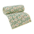 thumbnail image 1 of Summer Quilts Washed Summer Flower Prints Quilt Solid Color Air Conditioning Quilt Washable Blanket Summer Cool Gift Soft Comfortable Cotton Quilt 39.37x59.06 in, 1 of 7