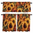 thumbnail image 1 of Summer Radiant Kitchen Curtains Valances and Tiers Set of 3 Sunflower Flower Plants Oil Painting Tier Curtains and Valance with Rod Pocket for Small Windows, 27.5"x24", 1 of 9