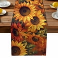 thumbnail image 1 of Summer Radiant Table Runner, Sunflower Flower Plants Oil Painting Kitchen Table Runners Dress Scarves for Table Decorations Party/Restaurant/Indoor Outdoor Use, 13x72in, 1 of 9