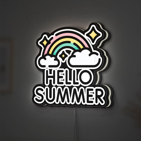 Summer Rainbow 3D Novelty Light Box, Cheerful Garden Decor and Accent for Nature-Loving Spaces (Height 12 inch, 30cm)