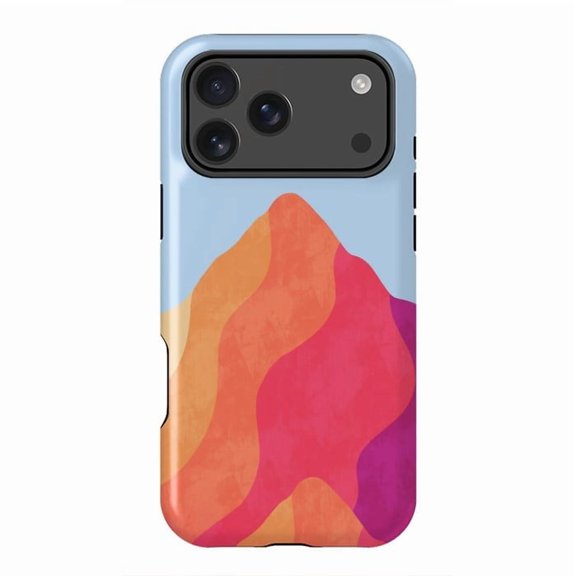 Summer Rainbow Peak Bright Gradient Mountain Case for iPhone 17 16 15 14 13 12 11 Pro Max