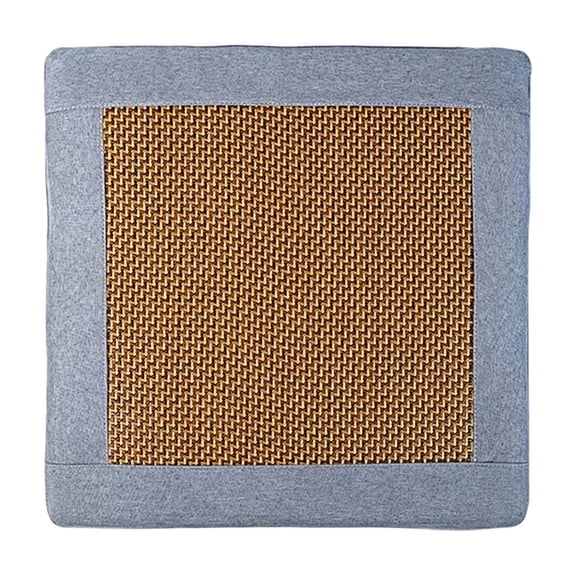 Summer Rattan Chair Pad, 17.7x17.7 Inch Breathable Mugwort Filled Seat Cushion for Dining Office Home