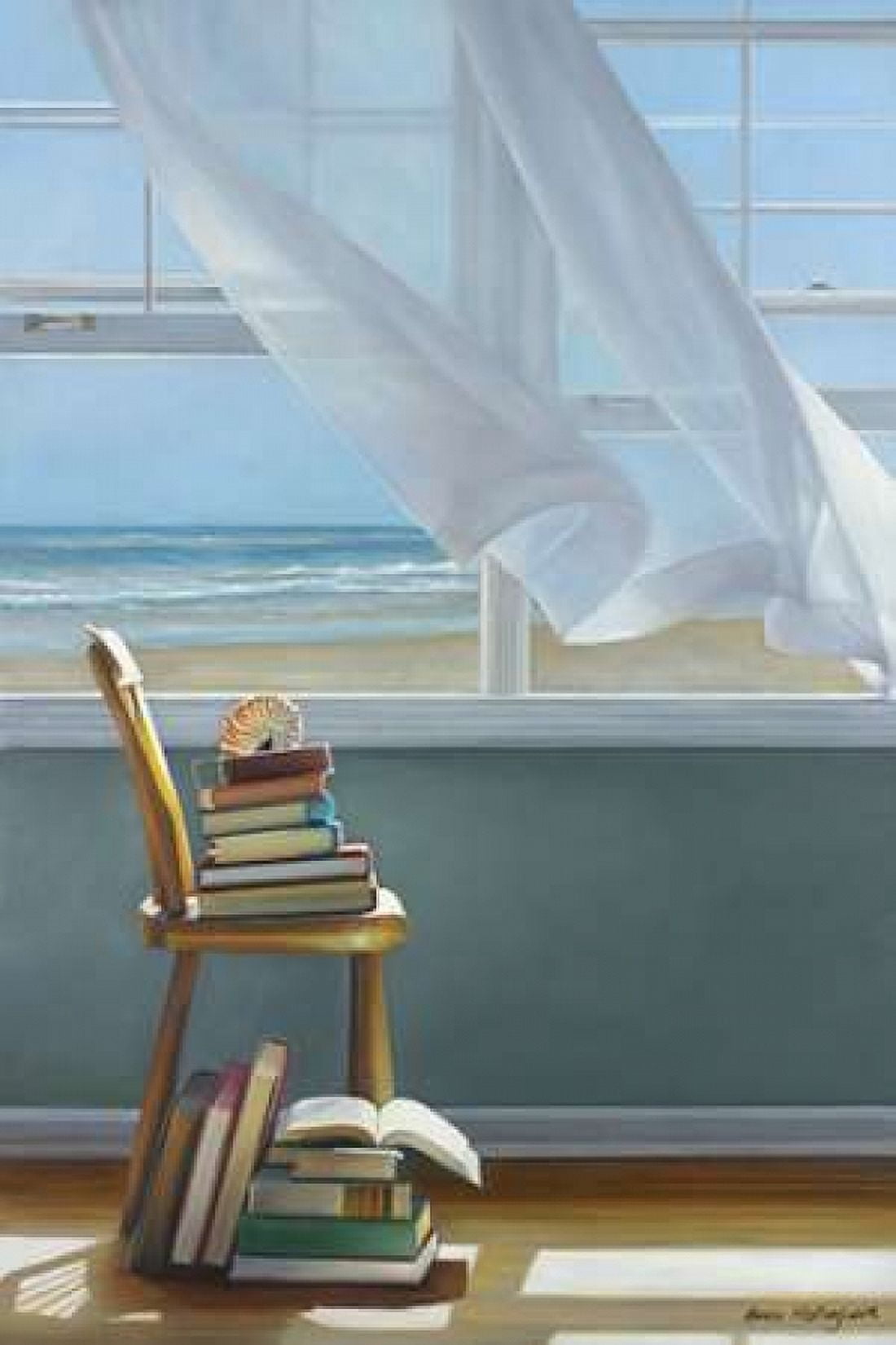 Summer Reading List Canvas Art - Karen Hollingsworth (12 x 18)
