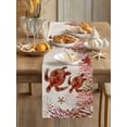 thumbnail image 1 of Summer Red Sea Turtle Octopus on Linen Table Runner 13x70in Non-Slip Cotton Linen Table Runners, Sea Stars Corals Dresser Scarves TableRunner for Dinner Kitchen Dining Wedding Party, 1 of 9